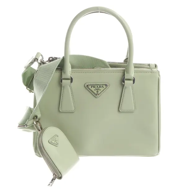 Handtasche, in Hellgrün, Leder, Prada