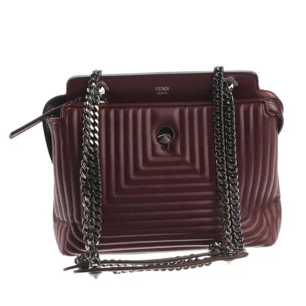 Schultertasche, in Bordeaux, Leder, Fendi