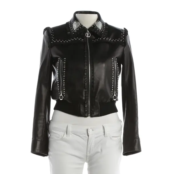 LeatherJacket, in Black, Leather, Miu Miu
