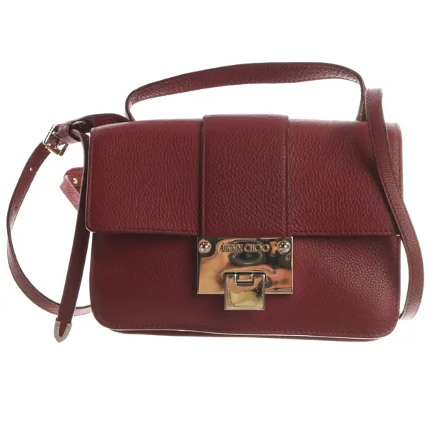 Schultertasche, in Bordeaux, Leder, Jimmy Choo