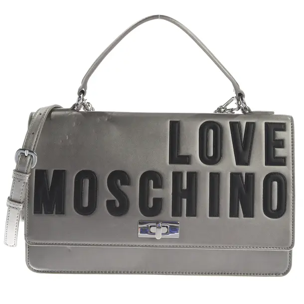 Borsa a cinture a tracolla, in argento, Poliammide, Amore Moschino