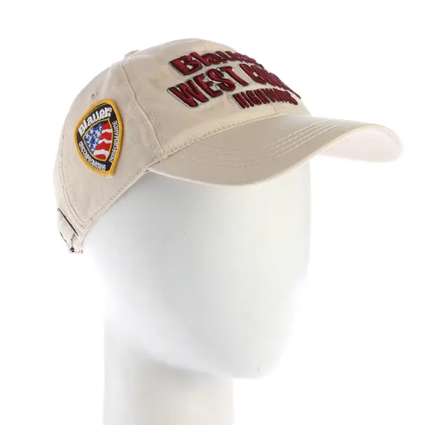Cap, in Beige, Baumwolle, Blauer USA