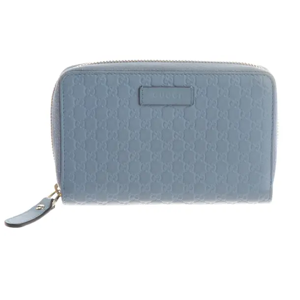 Geldbörse, in Hellblau, Leder, Gucci