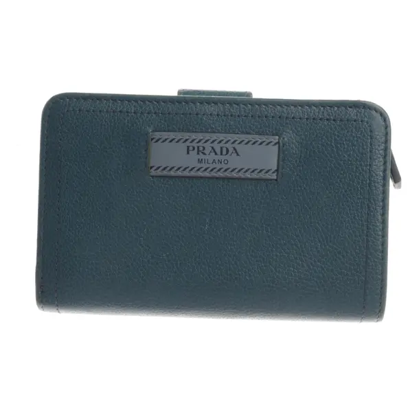 Geldbörse, in Hellblau, Leder, Prada