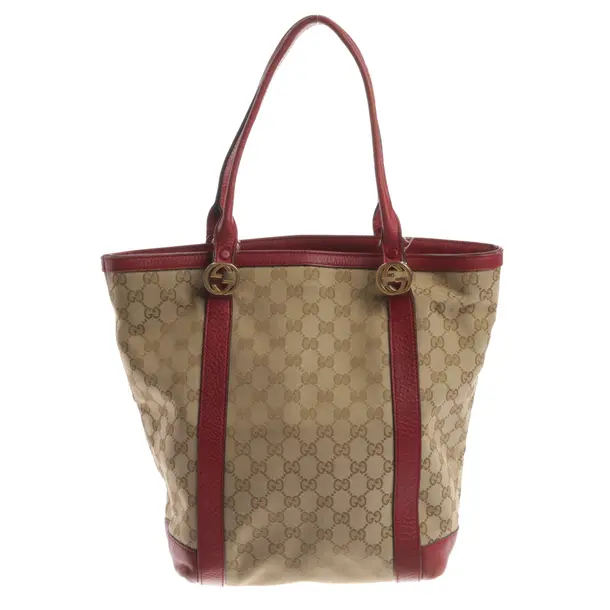 Shopper Bag, in Light Brown, Cotton, Gucci