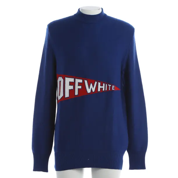 Jumper, in Blue, Wool, Off-White