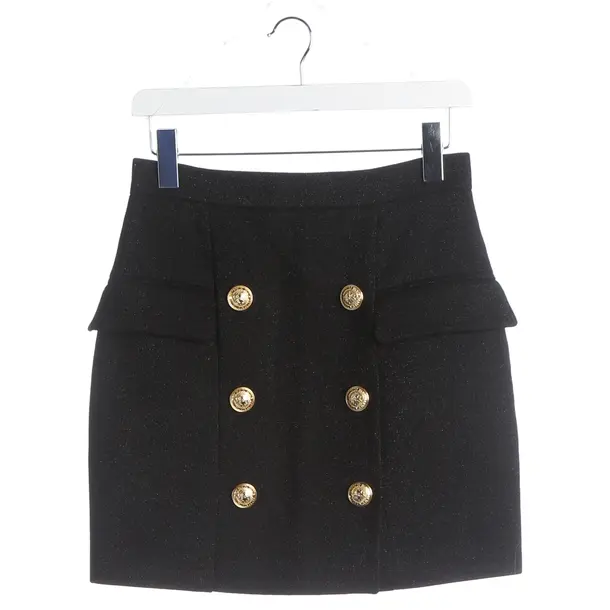 Rock, in Schwarz, Wolle, Balmain