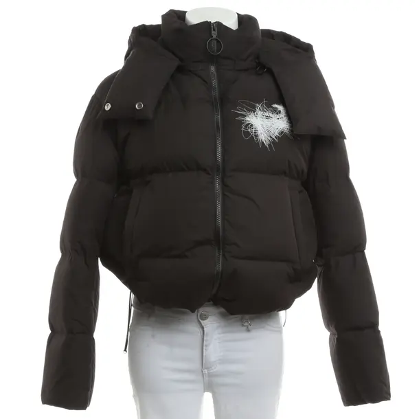 Winter Jacket, in Black, Polyester, Off-White