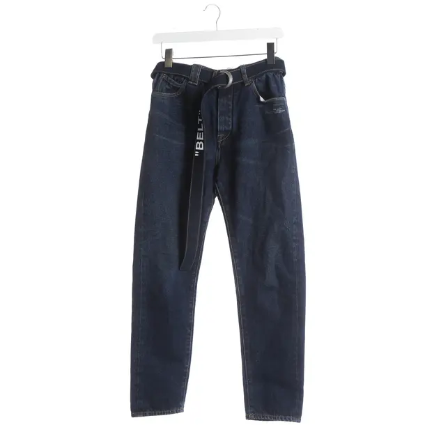 Jeans Straight Fit, in Navy, Baumwolle, Off-White