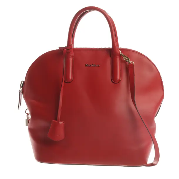 Handbag, in Red, Leather, Max Mara
