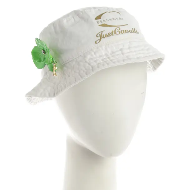 Hat, in White, Cotton, Just Cavalli