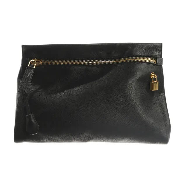 Clutch Bag, in Black, Leather, Tom Ford