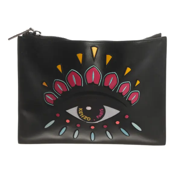 Clutch Bag, in Black, Leather, Kenzo