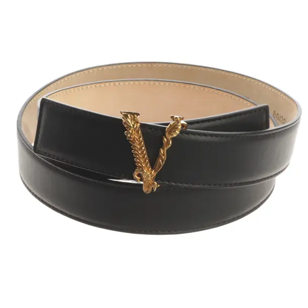 Belt, in Black, Leather, Versace