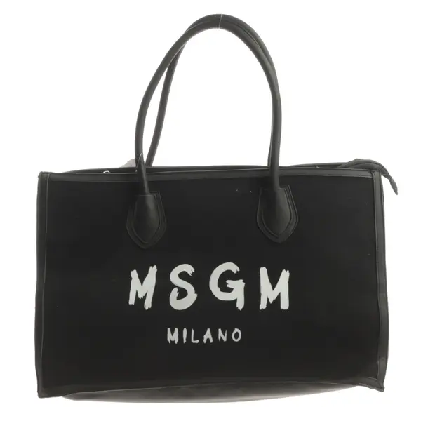Schultertasche, in Schwarz, Baumwolle, MSGM