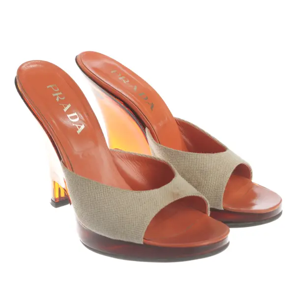 Heeled Sandals, in Beige, Prada