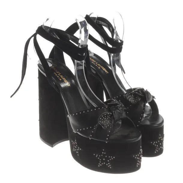 Heeled Sandals, in Black, Saint Laurent
