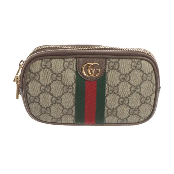 Clutch, in Braun, Leder, Gucci