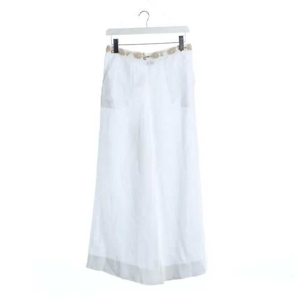 Pantaloni, in Bianco, Lino, Maliparmi