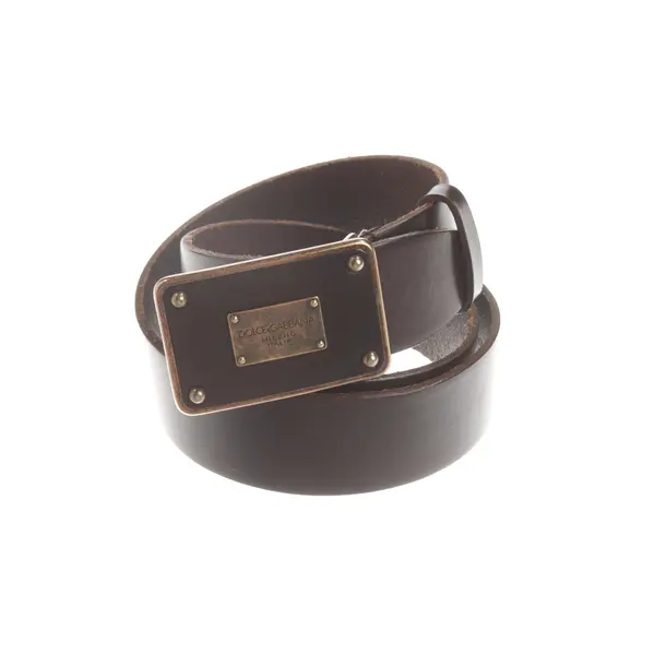 Cinture, in Marrone scuro, Pelle, Dolce e Gabbana