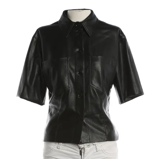 Blouse, in Black, Kunstleder, Nanushka