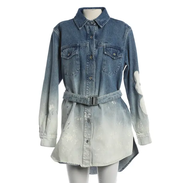 Denim Jacket, in Blue, Denim, Off-White
