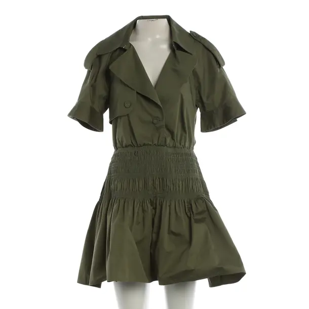 Dress, in Dark Green, Cotton, self-portrait