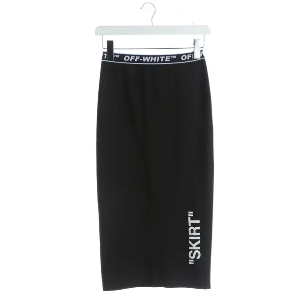 Skirt, in Black, Polyester, Off-White