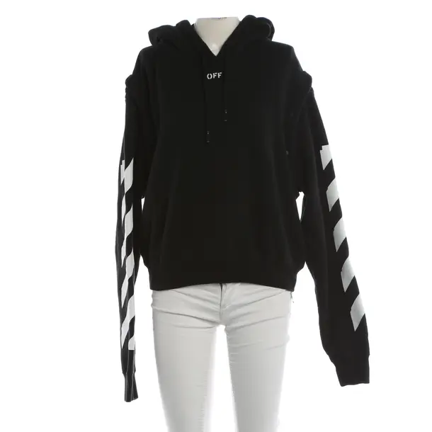Hoodie, in Black, Cotton, Off-White