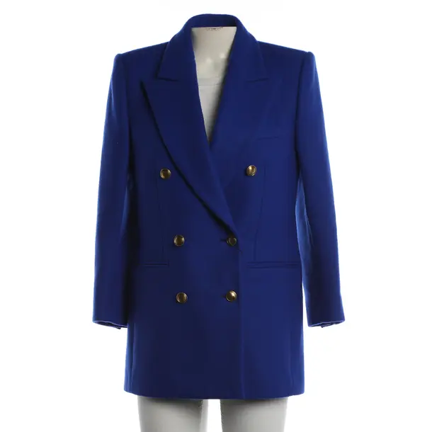 Mid-Season Coat, in Blue, Wool, Saint Laurent