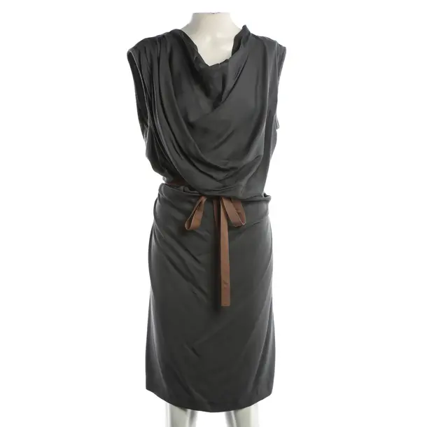 Dress, in Gray, Silk, Brunello Cucinelli