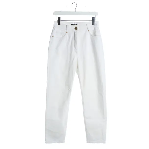 Jeans straight fit, in Beige, Cotone, Balmain