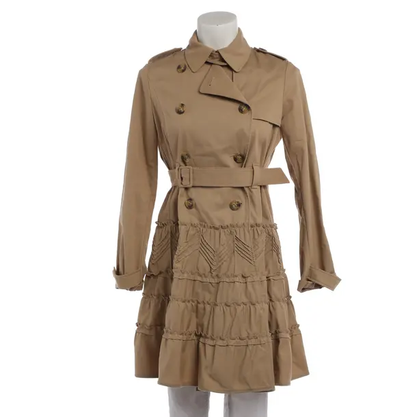 Mid-Season Coat in Brown, Cotton, Red Valentino