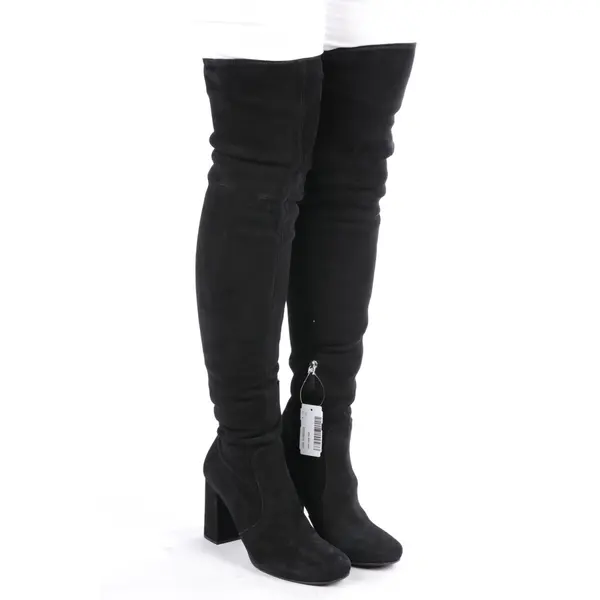 Overkneestiefel in Schwarz, , Prada