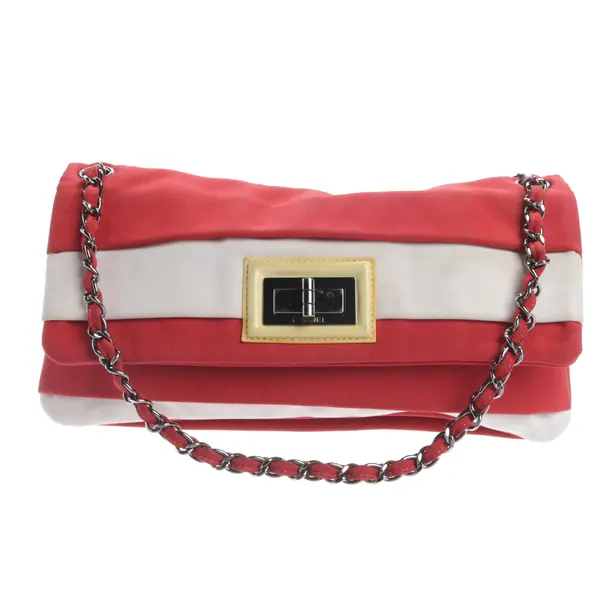 Schultertasche, in Rot, Baumwolle, Chanel