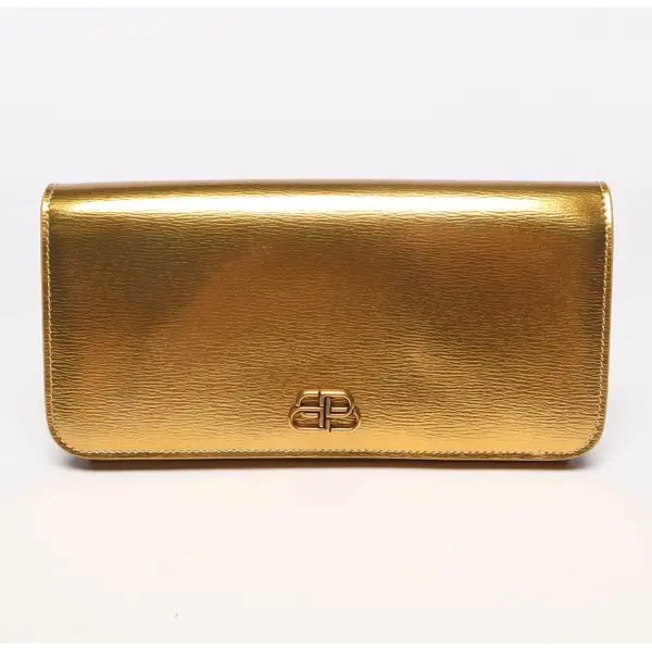 Geldbörse in Metallic, Leder, Balenciaga