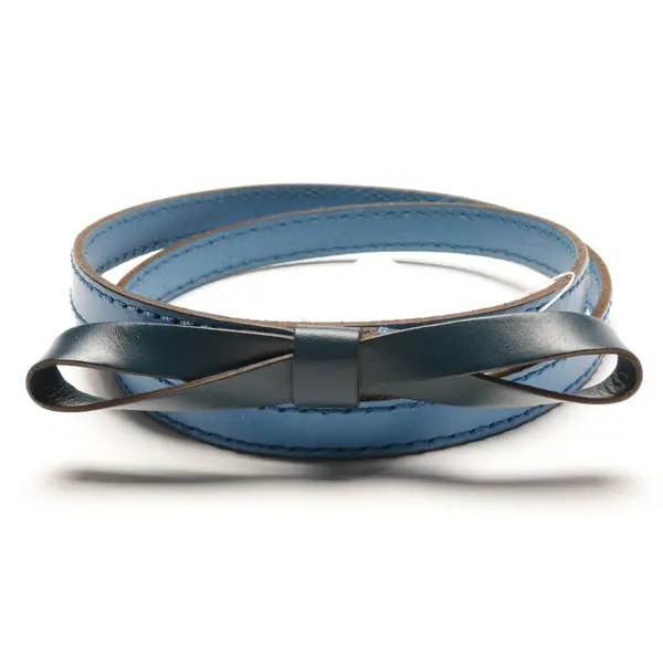 Gürtel in Blau, Leder, Fossil