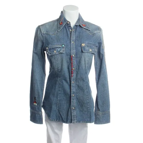 Bluse in Blau, Baumwolle, Dsquared