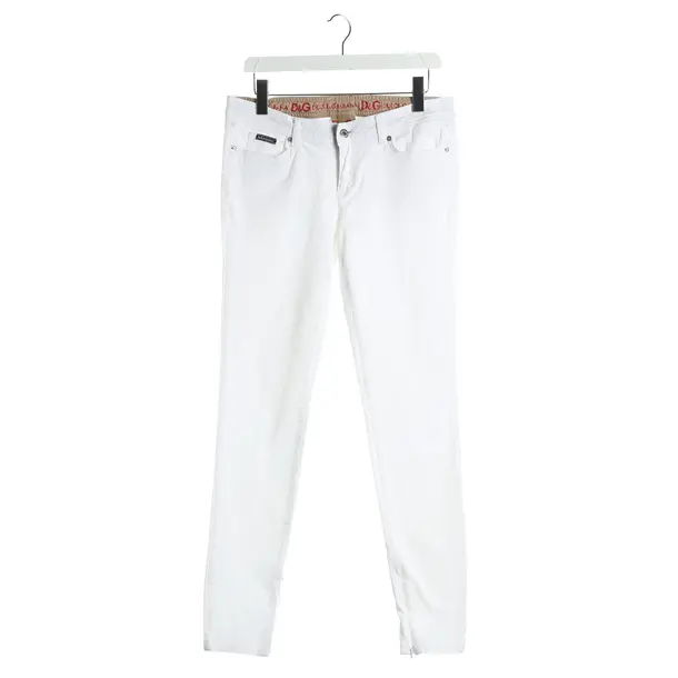 Jeans slim fit, in Bianco, Cotone, D&G
