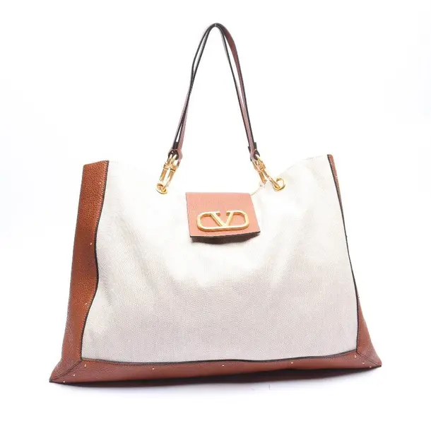 Shopper Bag, in Brown, Cotton, Valentino