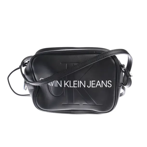 Schultertasche in Schwarz, Leder, Calvin Klein