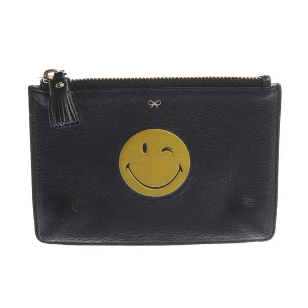 Pochette in Black, Leather, Anya Hindmarch