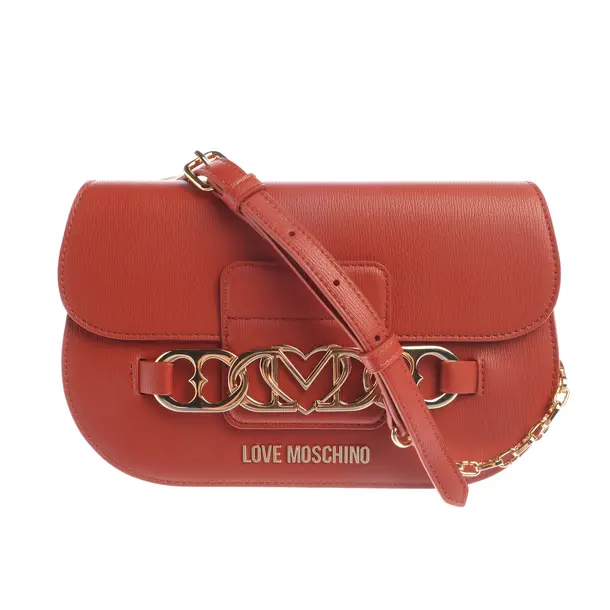 Abendtasche in Rot, Leder, Love Moschino