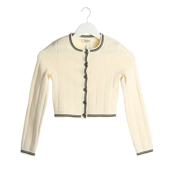 Cardigan in White, Cotton, Sandro