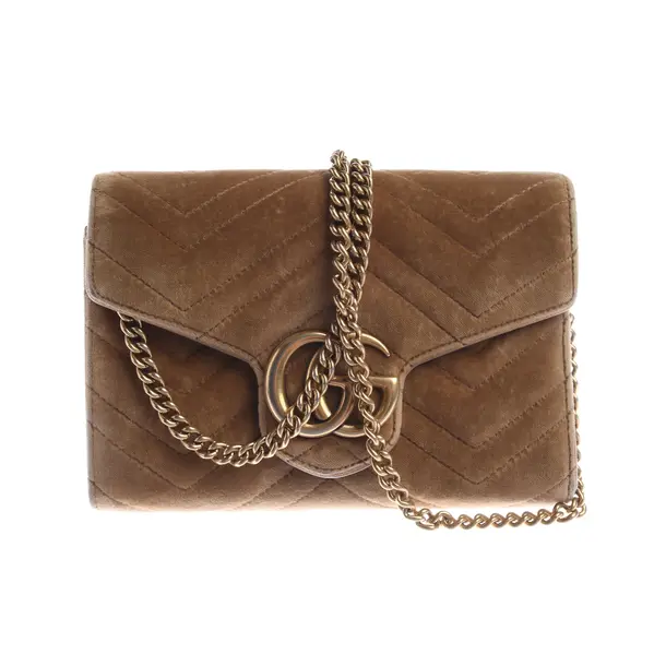 Portafoglio a cinture a tracolla, in Marrone chiaro, Velluto, Gucci