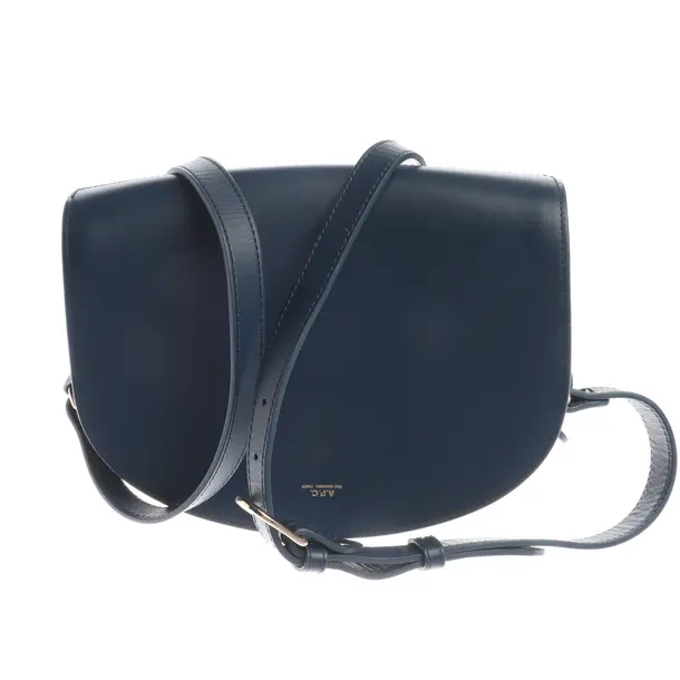 Schultertasche in Blau, Leder, A.P.C