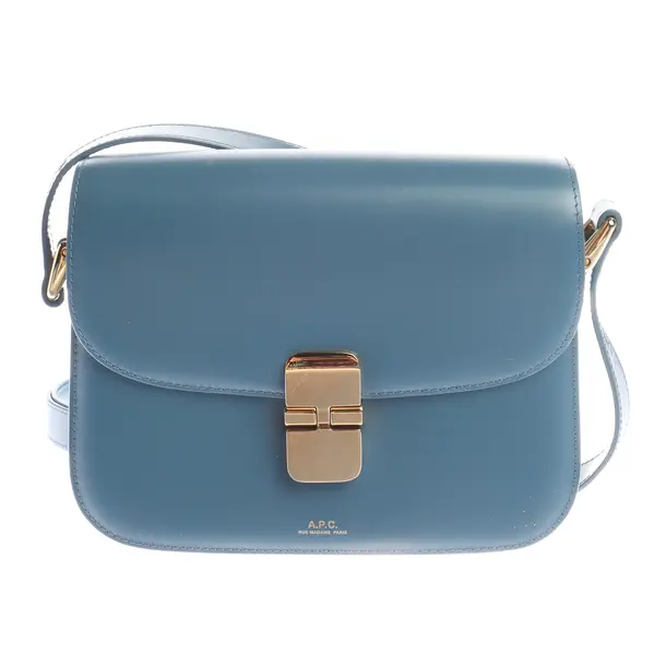 Schultertasche in Blau, Leder, A.P.C