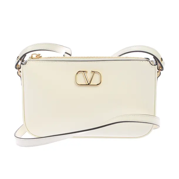 Schultertasche in Weiß, Leder, Valentino