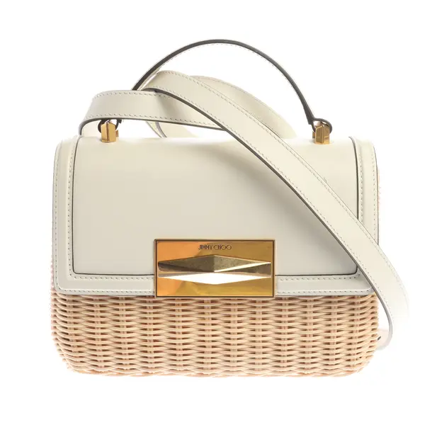 Handbag in White, Leather, Jimmy Choo