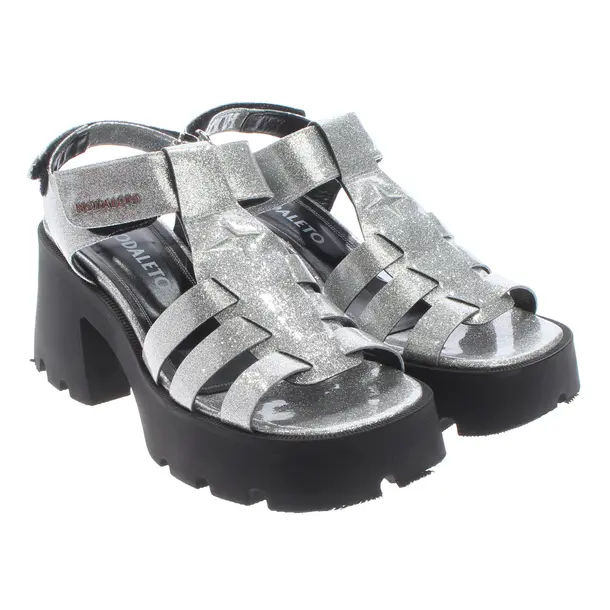 Sandaletten in Metallic, , Nodaleto
